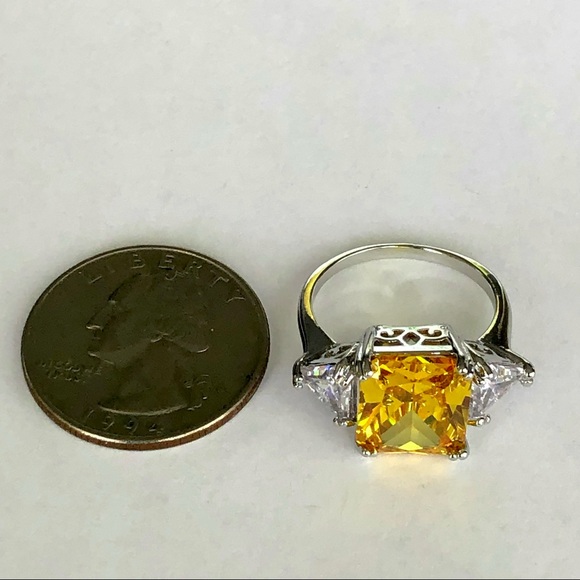 925 Stamped Sterling Silver Citrine Ring - Picture 10 of 11